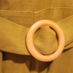 BRAND NEW: Linen Pantsuit with Halter Top Straps and Wooden Buckle